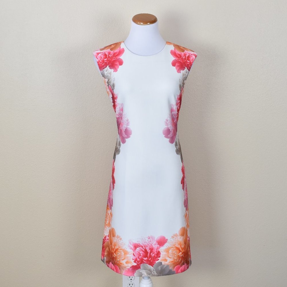 Calvin Klein Scuba Floral Sheath Dress 6
